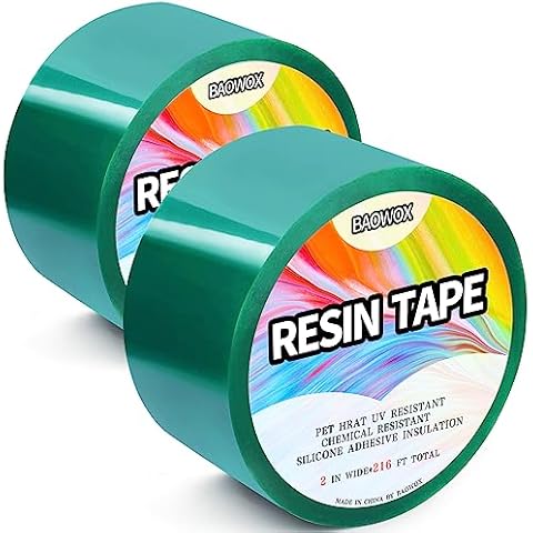 Baowox 2 Rolls 108 FT Resin Tape for Epoxy Resin Molding, Silicone Thermal Adhesive Tape, High Temperature Resistance Epoxy Release Tape for River Tables Hollow Frame Bezels Craft Pendant Cover