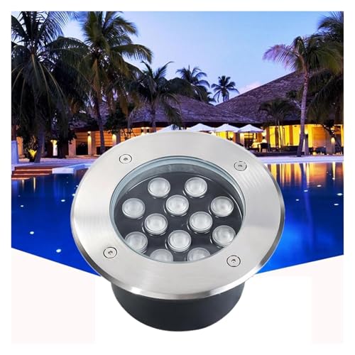 Incrustado Luces De Agua, Luz LED Para Piscina De Acero Inoxidable De Bajo Voltaje 12V/24V Resistente Al Agua IP68, Para Piscinas, Fuentes, Estanques E Iluminación De Paisajes Exteriores(Warm Light,9W
