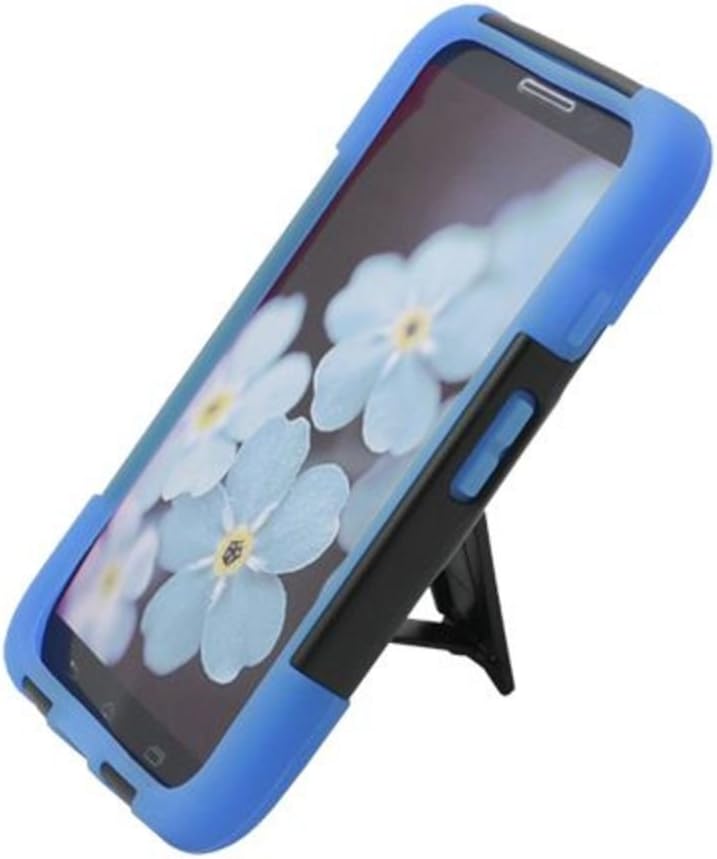 Eagle Cell Hybrid Case with Y Stand for Motorola G - Retail Packaging - Blue/Black