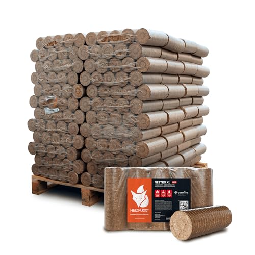 HEIZFUXX Holzbriketts Nestro XL Red - Hartholzbriketts Palette 960 kg...