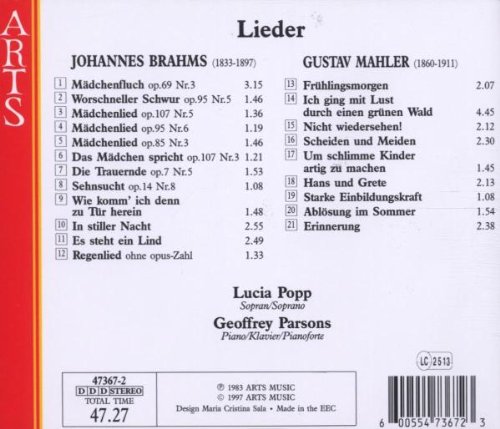 Sings Lieder By Brahms & Mahler