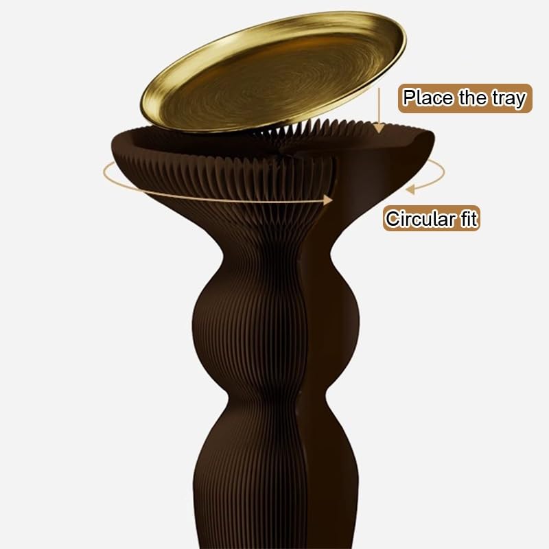 Présentoir cylindrique pliable gris, table d'appoint pour salon et mariage - 7
