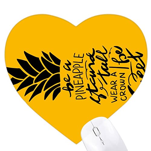 Tapis de souris ananas jaune en forme de coeur tapis de bureau pc