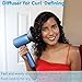 NITION Compact Blow Dryers with Diffuser,Concentrator. Powerful 1875 Watt Small Hair Dryer for Fast and Smooth Drying.Low Noise, LED 3 Heats, 3 Speeds,Cool Button.Lightweight,Blue