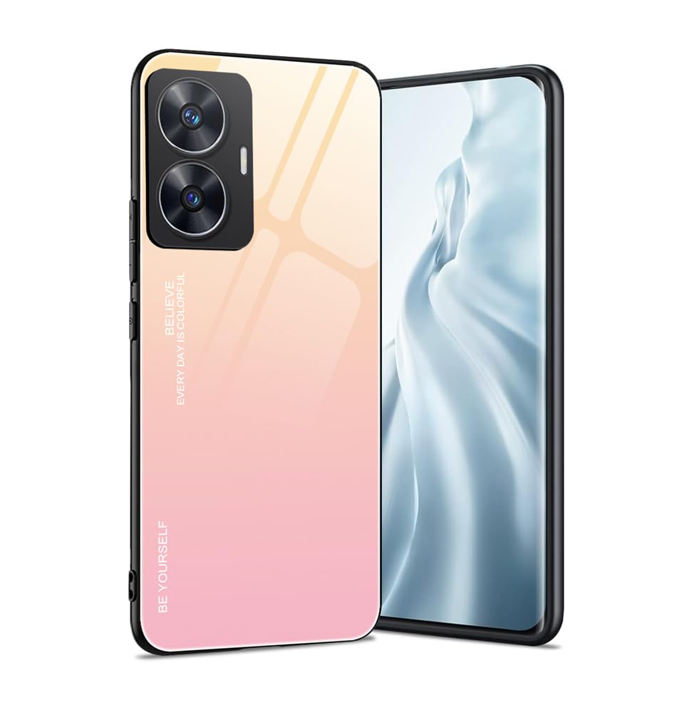 HAOYE Cover Per Realme C55 Con Vetro Temperato Sfumato – Bordo Morbido TPU, Protezione 360°