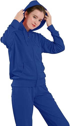 Miniatura 2 de LeeHanTon Conjunto de 2 piezas de sudadera con capucha y pantalón para correr, de terciopelo, para correr, para correr, para correr