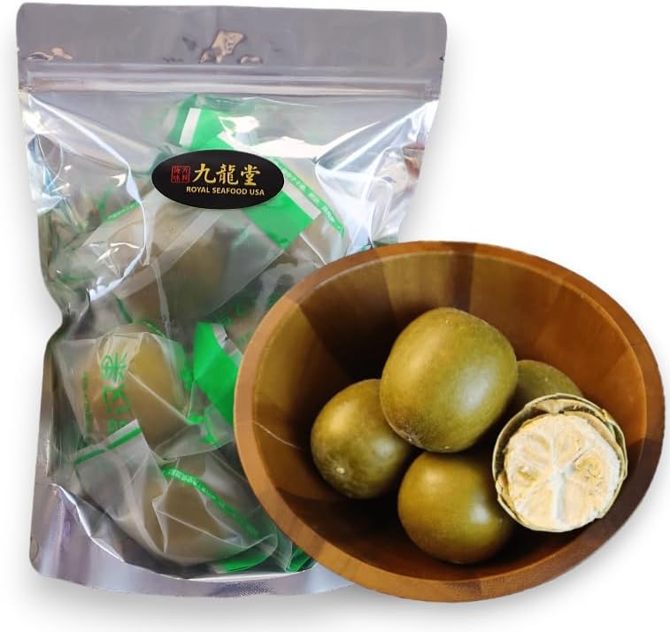 Royal Seafood USA Premium Siraitia Grosvenorii (Luo Han Guo) JumboSize 6Pcs 九龍堂 特级天然晒干 独立包装 罗汉果 6只