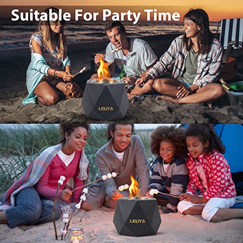 Portable Small Fire LEUYA Table Top Fire Pit Bowl- Bio Ethanol Table Top Fire plce ...
