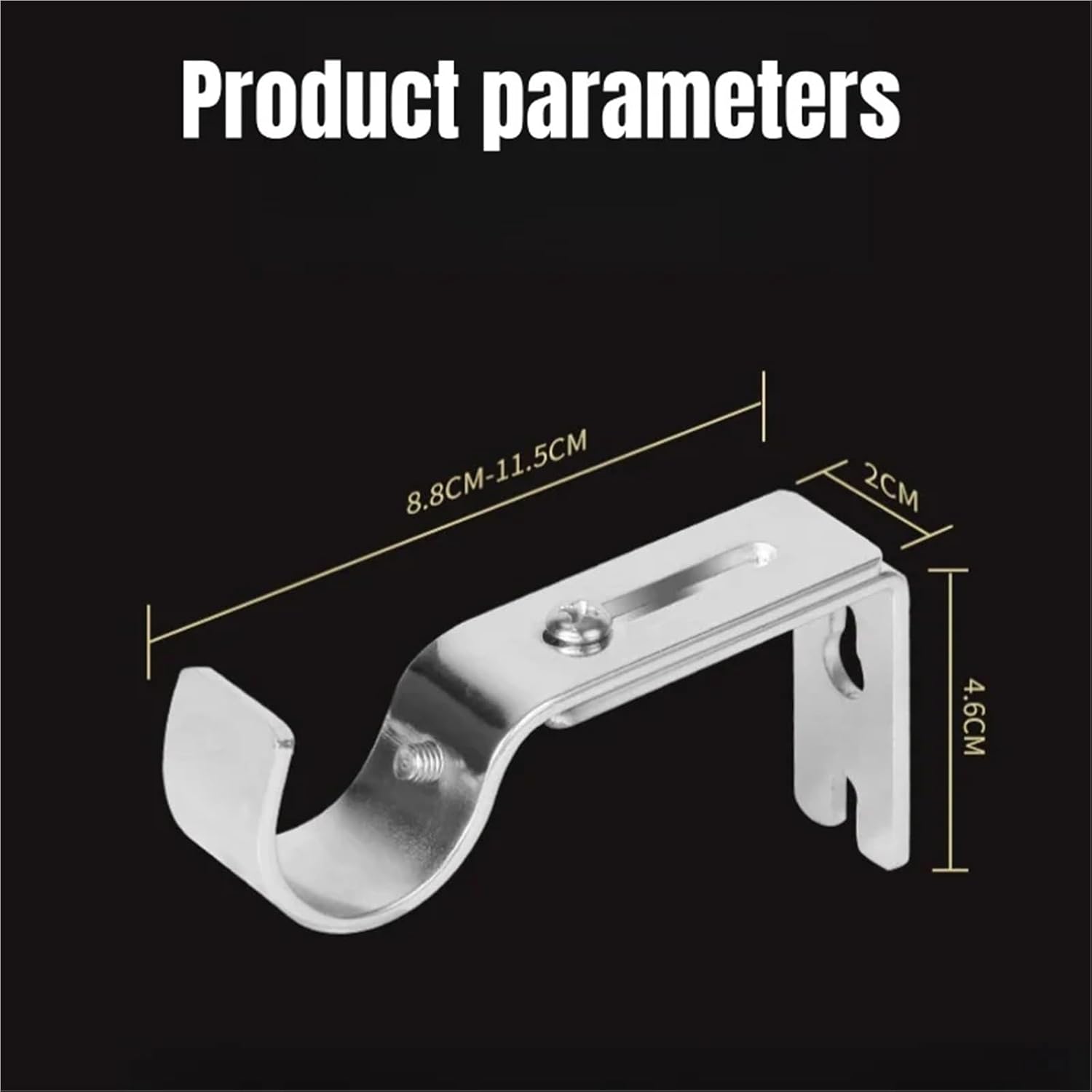 Closet Rod Brackets 8PCS Retractable Curtain Rod Bracket with Screws Portable Wall-Mounted Curtain Rod Bracket for Closet Bathroom(White)