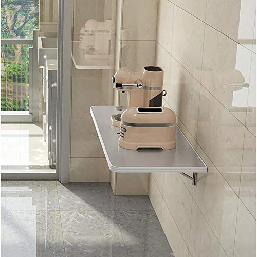 Table rabattable murale robuste 50 kg design minimaliste blanco - 3