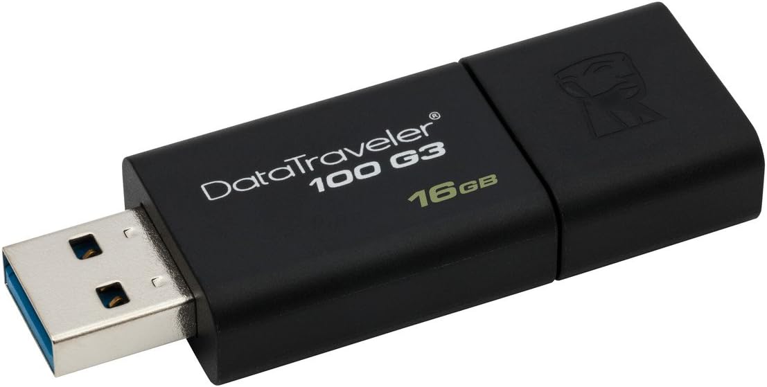 Kingston 16GB 100 G3 USB 3.0 DataTraveler (DT100G3/16GB), Black