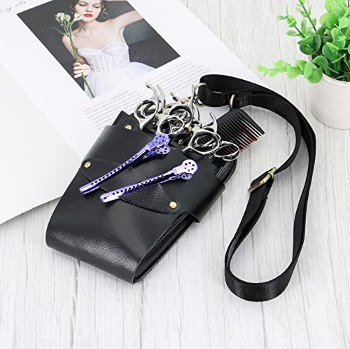 aolaso Friseur scherentasche Leder, friseur Werkzeugtasche Salon Barber Friseurschere Holster für Kamm mit verstellbarem Schultergurt