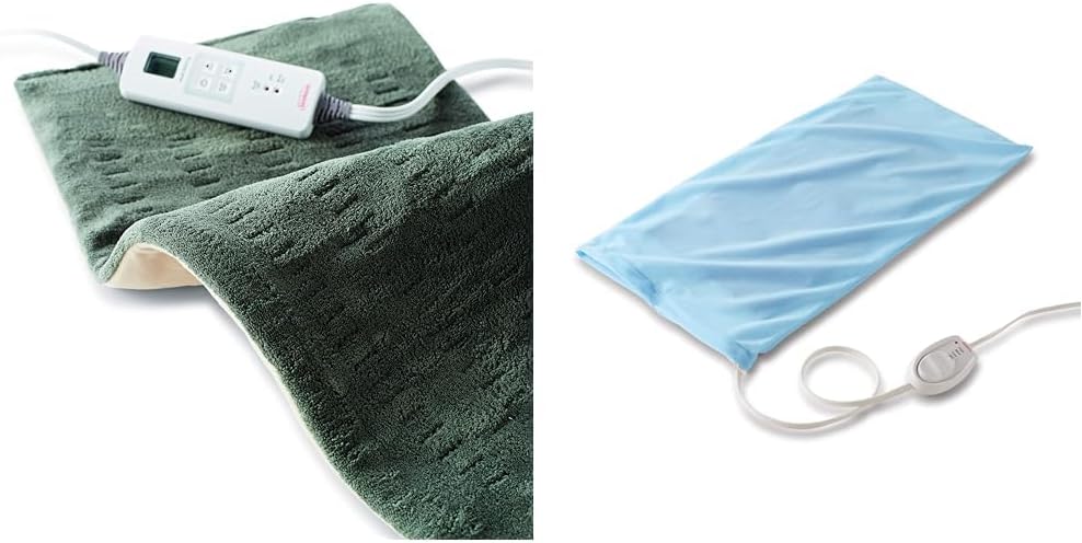 Sunbeam XL Heating Pad for Back, Neck, and Shoulder Pain Relief with Auto Shut Off & XL Heating Pad for Back, Neck, and Shoulder Pain Relief with Sponge for Moist Heating