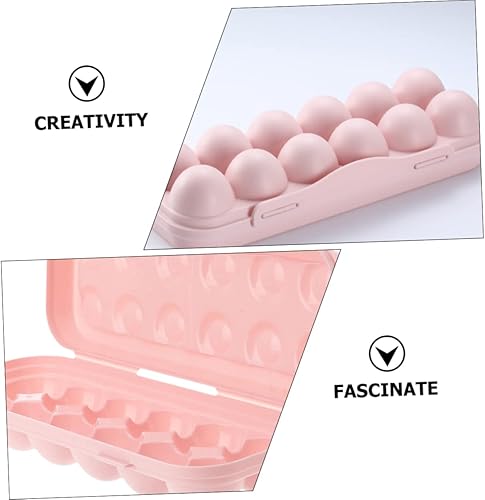 Miniatura 7 de Zerodeko Caja de huevos de pollo anticolisión con tapa, rosa, paquete de 2, plástico