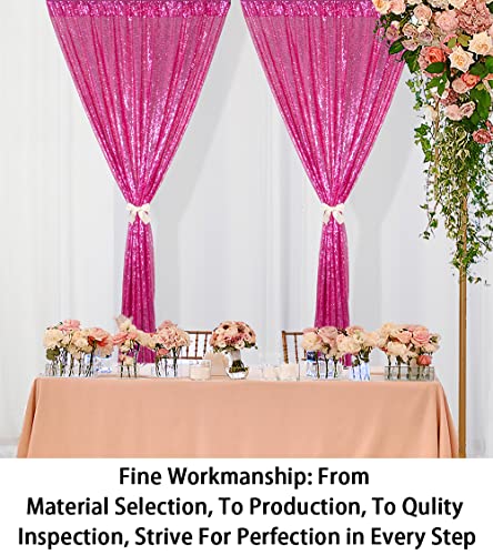 Sequin Curtains 2 Panels 2Ftx8Ft Hot Pink Glitter Backdrop Fuchsia Sequin Photo Backdrop Wedding Pics Backdrop Y1121 #TOP3