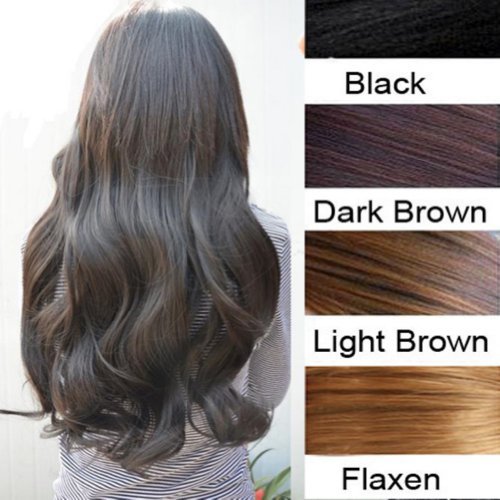 Women Ladies 29" Long Curly Wavy 6 Clips In On Hair Extensions Full Head Light Brown