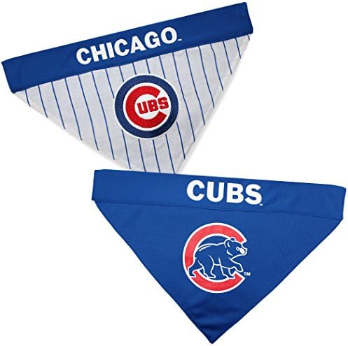 Pets First CUB-3217-S-M MLB Dog Bandana - Chicago Cubs Reversible Pet Bandana, Small/Medium, MLB Team Color