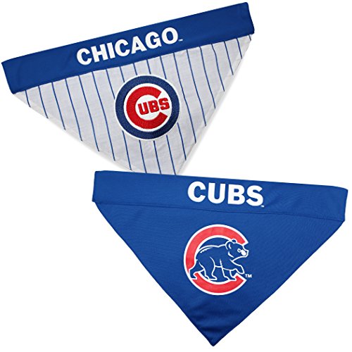 Pets First CUB-3217-S-M MLB Dog Bandana - Chicago Cubs Reversible Pet Bandana, Small/Medium, MLB Team Color by Pets First - Used condition - US$11.09