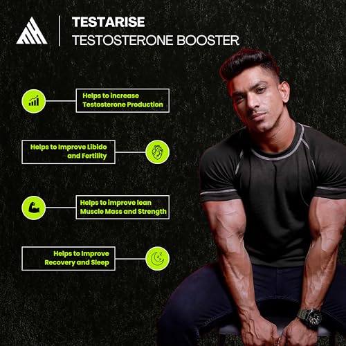 Image of Testarise Men's Vitality Supplement | Natural Blend with KSM-66 Ashwagandha, Shilajit & Zinc | Boosts Energy, Stamina & Strength | Supports Muscle Performance | 90 Capsules, 100 g