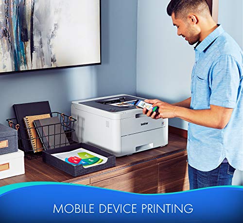 Brother Hl-L3210Cw Usb & Wireless Digital Color Laser Printer For Home Business Office - Single-Function: Print Only - 600 X 2400 Dpi, 250-Sheet Large Capacity, Broage Printer Cable #TOP5