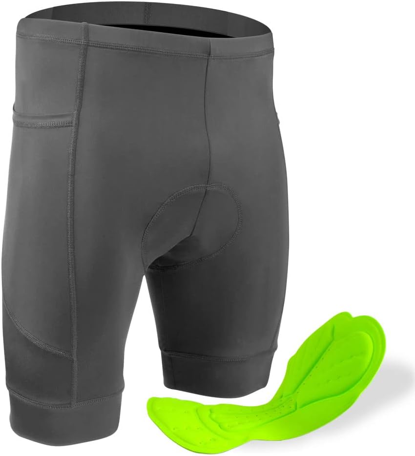 Calzas ciclistas negras para hombre con gel 3D miniatura 1