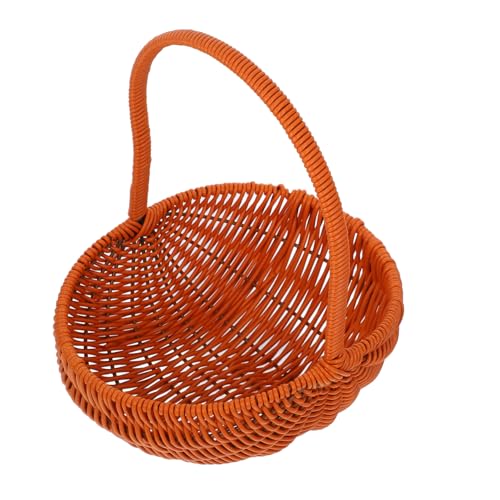 TOYANDONA Cesta De Flores Portátil Tejida A Mano Cesta para Cosechar Verduras Cesta De Ratán para Picnic Cesta De Flores Tejida A Mano Cesta para Verduras Bolsa Tipo Cubo Cesta De