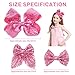 5Pcs Sparkly pink Hair Bows for Girls,Glitter Enchanting Fairy Fashion Sequin Bow Alligator Clips Hair Accessories for Girls Toddlers Kids Children Teens