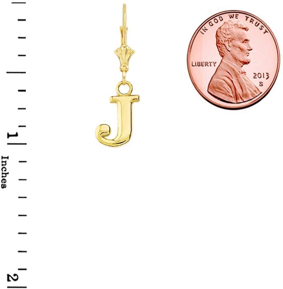 Elegant 14k Yellow Gold Personalized A-Z Initial Earrings