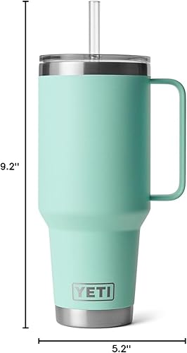 Miniatura 304 de YETI Rambler - Vaso de viaje con asa y tapa con popote, 35 onzas, vaso de agua de viaje, con asa, acero inoxidable, color blanco