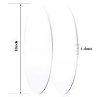Vista 2 de Zonon 2 hojas redondas de acrílico transparente de 12 pulgadas, disco acrílico para tartas de 1/16 pulgadas de grosor, disco circular transparente