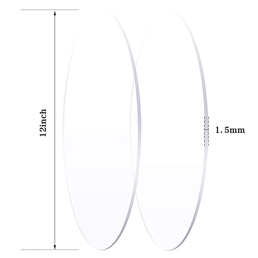 2 Láminas Acrílicas Redondas Transparentes de 12 Pulgadas miniatura 2