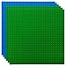 Produktbild Premium-Bauplatten - mit Allen großen Marken kompatibel Lego - 6 Stück - 10 x 10 (25,4 x 25,4 cm) - Grün, Blau