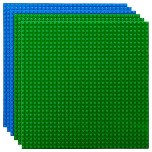 Strictly Briks Compatible with Lego 6 Pack Classic Baseplates 10x10 in, Stackable Building Plates with 32 x 32 Studs, Mats, Bases, Boards, Sheets 100% Compatible with All Major Brands, Basic Colors