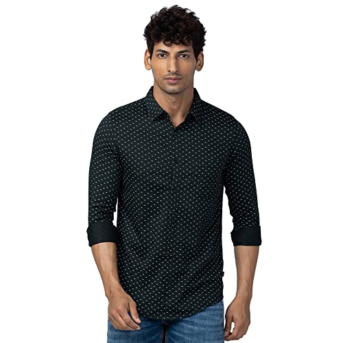 Image of Spykar Men's Slim Fit N /A Full Sleeve Printed Casual Shirts