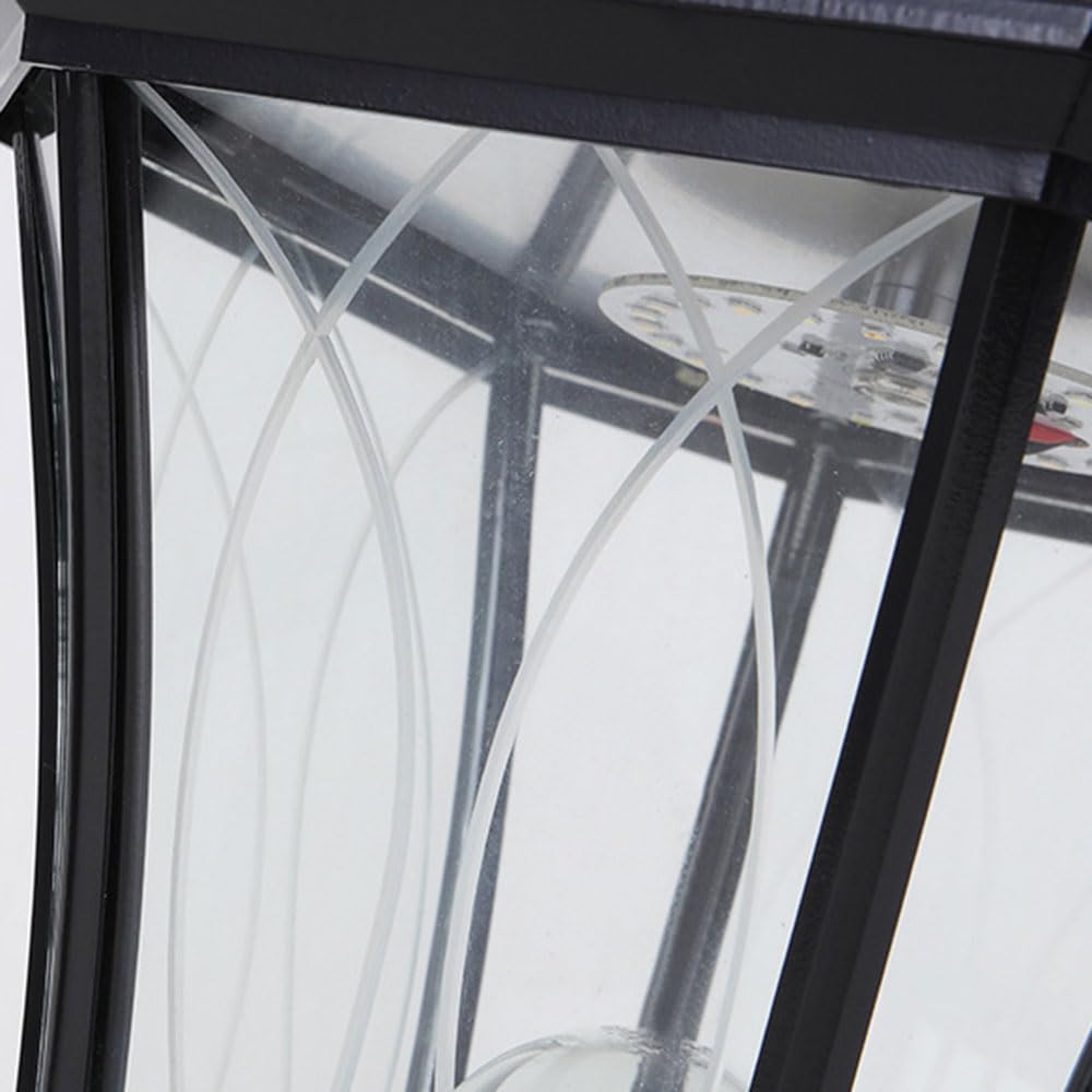 Zewnętrzne oświetlenie słupkowe, wodoodporna aluminiowa obudowa szklana lampa kolumnowa do ogrodzenia ogrodu patio werandy, oświetlenie filarowe w stylu retro
