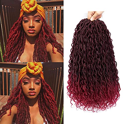 6 Packs Curly Faux Locs Crochet HairGoddess Locs Crochet Hair 22Inch Pre Looped Synthetic Deep Curly Hairstyle Hippie Locs Crochet Braids Extensions(22Inch 6Packs 1B/BUG)