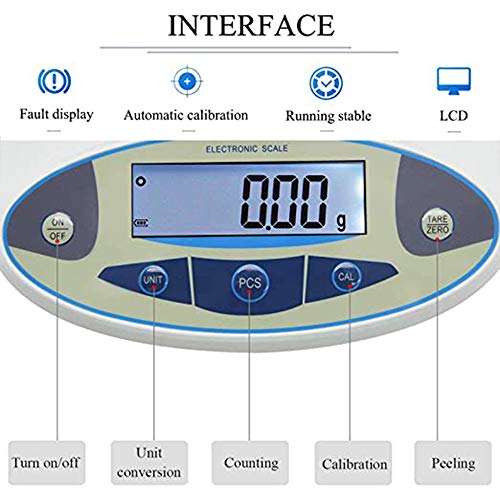CGOLDENWALL Lab Scale 20kgx0.1g Digital Precision Scale Electronic Balance Laboratory Weighing Industrial Scale Kitchen Counting Scale Scientific Scale Calibrated (20kg, 0.1g)