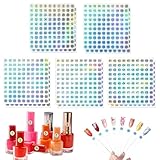 C12rtive 2 Sets Number Stickers, Self-Adhesive Round Office Labels, Waterproof Round Stickers for Organizing Nail Polish Bottle/Nail Swatch Sticks/Lipstick
