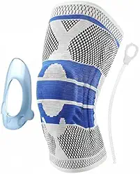 Joelheira de Compressão Ortopédica Flexível com Hastes Internas Flexíveis Silicone para Academia Corrida Jiu Jitsu Esportes Vários Tamanhos (Extra Grande - XL)