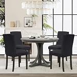 Sufdari Dining Room Chair Covers Set of 4, Dark Gray Non-Slip Spandex Kitchen Parsons Slipcovers for Dining Chairs, Hotel (Large) - Image 2