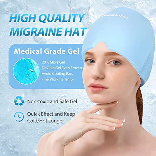 Head Ice Pack Cap,Ice Hat For Head,Head Ice Pack For Wrap,Cold & Hot 360 Degree Compression Reusable Stretchable Flexible Gel Ice Pack For Head (Ice Blue) #TOP4