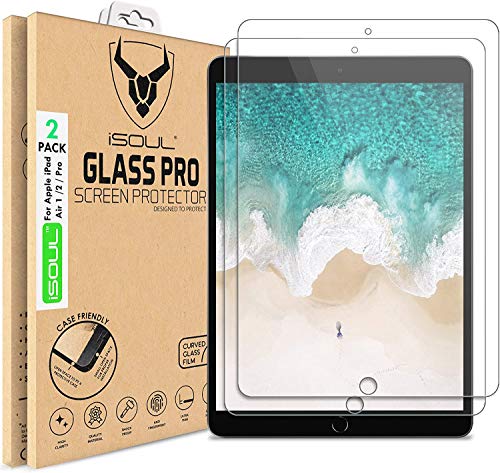 [2 PACK] Protector de pantalla para iPad de Apple (9.7 pulgadas, modelo 2018/2017), iPad Air 1/2 / Pro Tempered Glass Film 9h HD, cubierta protectora a prueba de roturas [Compatible con Apple Pencil]