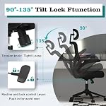 Ergonomic Office Chair, High Back Mesh Desk Chair with Thick Molded Foam Cushion, Coat Hanger, Adjustable Headrest, Lumbar Support, Tilt & Lock Function - Computer Chair (Matte Black)