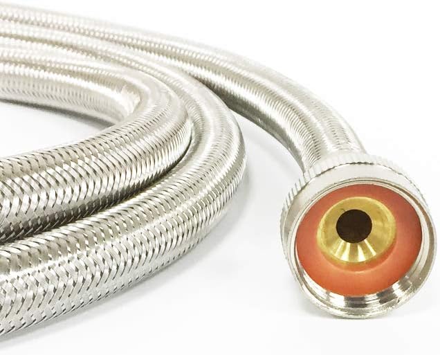 CompatibleBrands Washing Machine Hoses Burst Proof 6 Ft Stainless Steel Braided - 2 Pack (SSHOSE6FT2PK)