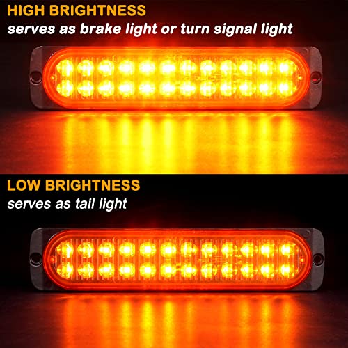 image for AT-HAIHAN Pack of 2 Aluminum Housing Amber LED Trailer Turn Signal Bra