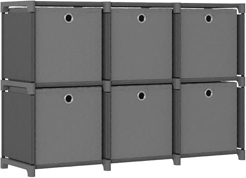 Display Shelf Grey Fabric 100% Polyester, Steel Medium Closet Organizer Shelves for Classroom Indoor
