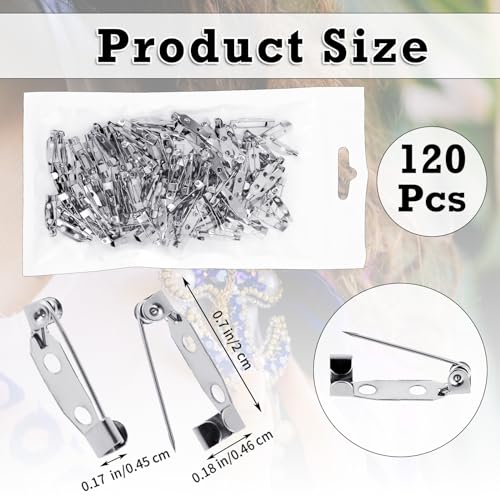 Miniatura 2 de 120 Alfileres De Seguridad De Metal Plateados, 20 Mm, Para Pasadores, Insignias, Corpiño