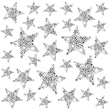 36 Pieces Star Rhinestone Patches Applique Silver Bling Iron on Patches Clothing Iron on Rhinestone
