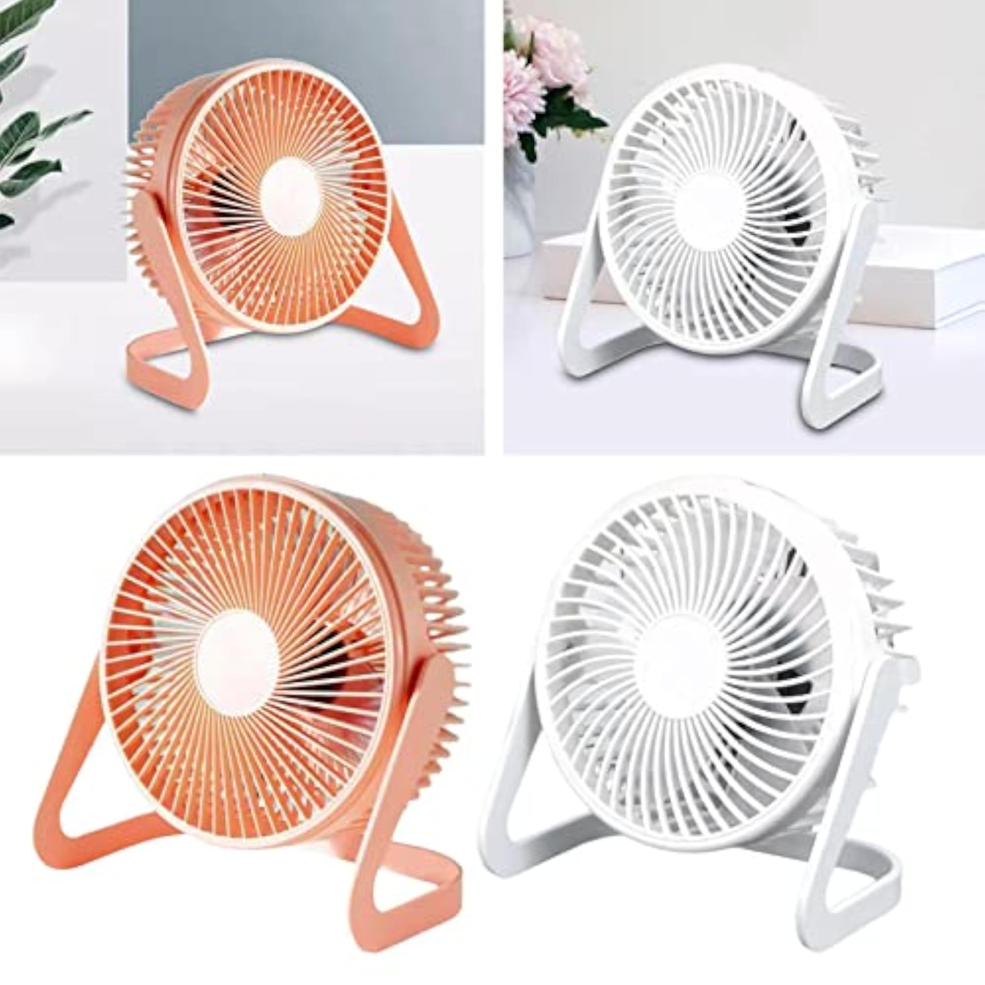 Mini Table Fan with 360 Degree Rotation, Quiet Air Fan in Pink