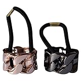 Bzybel Womens 2 pcs Alloy Metal Glitter Cuff Wrap Ponytail Holder Hair Tie Fashion Accessory Set